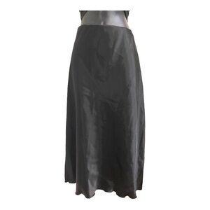 Nicole Miller New‎ York black silk satin look bias cut slip skirt size XL new